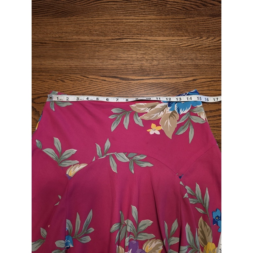 Lauren Ralph Lauren Georgette Floral Skirt Womens Size 6 Fuchsia Pink A-line - Picture 9 of 13